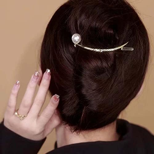 Bybycd Pearl Arc Clip All-Match Jednostavna žena Dodatna oprema za kosu Metalna frizura Pearl Fripes lično