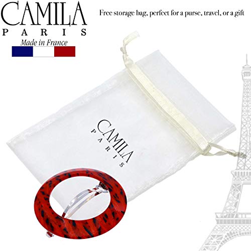 CAMILA PARIS CP2513 Francuska bareta za kosu za djevojke, okrugla ručno rađena, pobjeda crvena, jaka drži