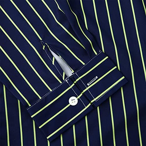 ZDDO muške vertikalne košulje za trake padaju dugulja dugih rukava dolje patchwork poslovna casual majica Redovna fit ovratnik majice