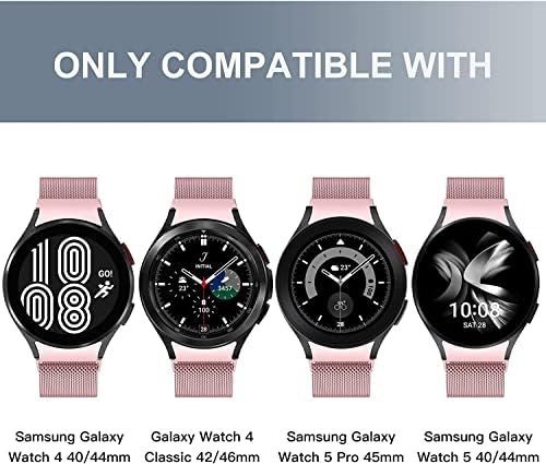 Liwerlly Nema pojačava za Galaxy Watch 5/4 bend 40mm 44mm / sat 5 PRO Band, nehrđajući remen od nehrđajućeg čelika Žene muškarci za Samsung sat 5/5 Pro / 4 Classic 42mm SmartWatch
