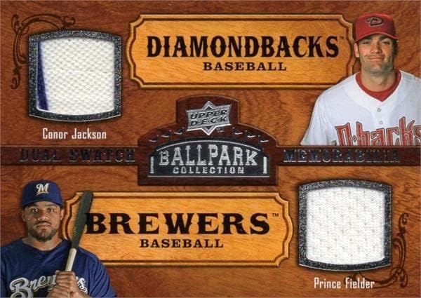 Princ Fielder i Conor Jackson igrač Igrač za patch baseball Card 2008 Gornja paluba # 169 - MLB igra polovne dresove