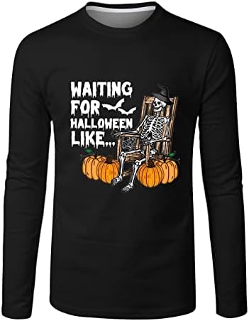 Muška lubanja dukserica s lubanjem Novelty Crewneck Bluzes Modni print Muns majica Funny Halloween Vintage Sweatshi # 06