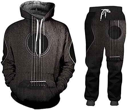 3D skupovi gitara Muškarci Trackiots Casual Dukseri hlače Sportska odjeća za hoody dukserica Muška odijela Jogging Sweatpant