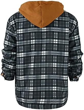 Muški duksevi Grafički obloženi gumb dolje ploče košulja Dodajte baršuna da drži topla jaknu sa dukserom s kapuljačom kapuljače