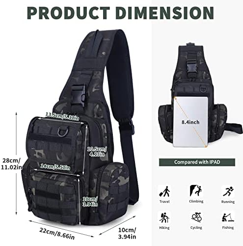Camgo taktički ručni ruksak Fly Ribolov tablica Bag Unisex Molle Casual Paypack za ribolov lov na planinarenje