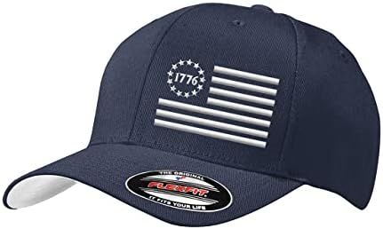 1776 Betsy Ross Flag 13 zvjezdice USA zastava Patriotski FlexFit šešir - prilagođeni izvezeni 6277/6477 FlexFit šešir