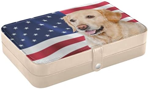 INNEWGOGO američki pas za pse mala nakita PU kožni nakit Organizator Putni minđuše Organizator slučajeva