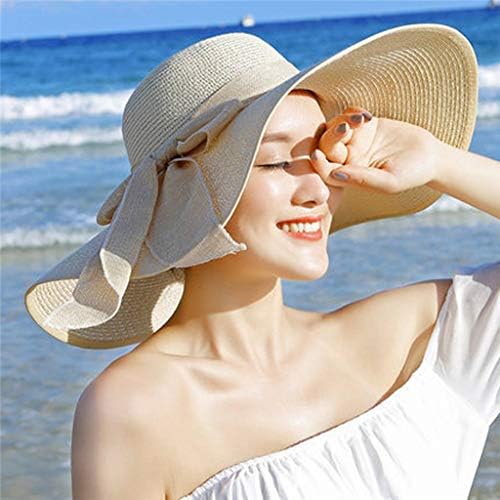 Big Sun Wide Bowknot šešir žene sklopive plaže diskete podrumca od slame šape bejzbol kape l zupčanik