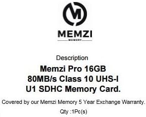 MEMZI PRO 16GB Klasa 10 80MB/s SDHC memorijska kartica za Panasonic Lumix DMC-FZ72, DMC-FZ72EB-K, DMC-FZ70,