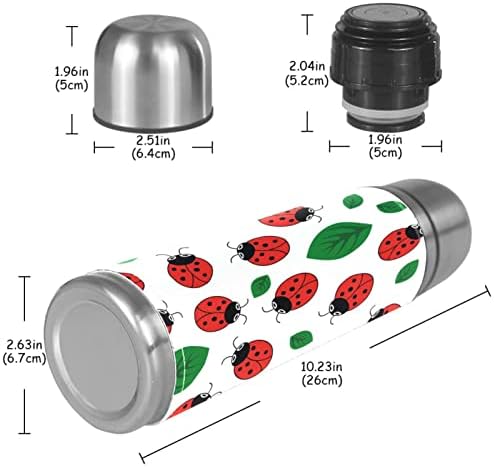 Koža od nehrđajućeg čelika Vakuum izolirana gumena sa lišćem Termos Vodena boca za vruće i hladne napitke