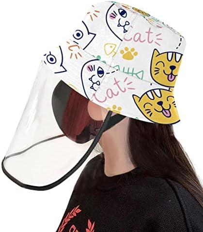 Zaštitni šešir za odrasle sa štitnikom za lice, ribarski šešir protiv sunčane kape, crtane svemirske zvijezde