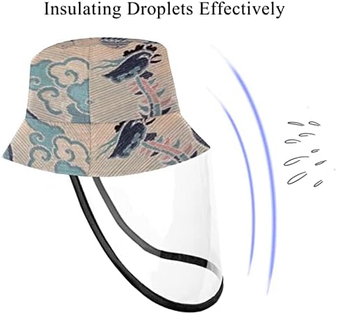 Zaštitni šešir za odrasle sa štitnikom za lice, ribarski šešir protiv sunčeve kape, japanski Phoenix Dragon