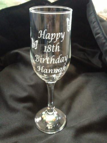 Personalizirani sretni rođendanska šampanjca flauta sa leptirima Chichi pokloni