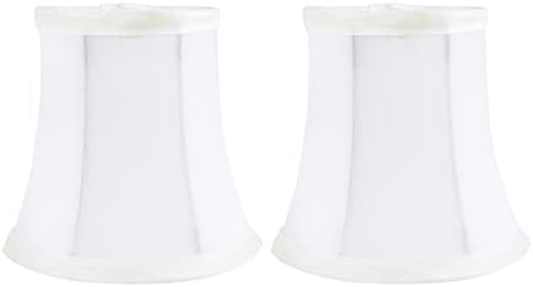 Meriville Set od 2 kopče od bijele umjetne svile na Sjenilima za lampe od lustera, 3,5 inča x 5 inča x 4,75