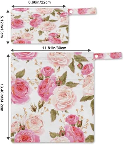 Prekrasna cvjetna ružičasta ruža cvijeta mokra suha torba sa patentnim zatvaračem, valentine tkanine za