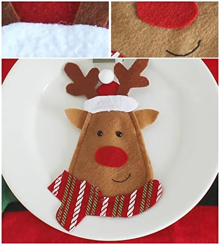 Božićni pribor za pribor za pribor za pribor za jelo vilica za polje za jelo Skladište Snowman Santa džep