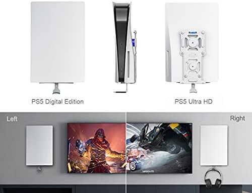 ElecGear PS5 magnetni zidni nosač, metalni nosač za Playstation 5 Ultra HD i Digital Edition, Pulse 3D gaming