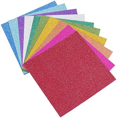 Amosfun 100 listova Glitter CardStock Paper Sparkle Shinny Craft listovi Multi Color Rainbow Glitter Cardstock