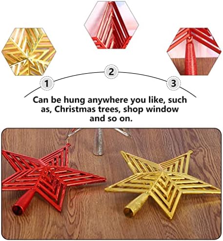 Toyvian 3pcs Božićna zvijezda TREADOPER ukras za svečano božićno stablo - za božićno ukrašavanje ukrasa