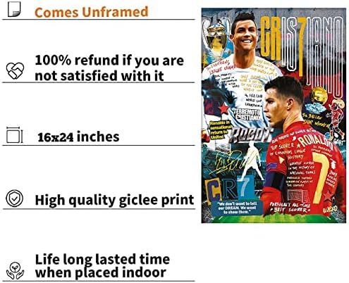 Niiorty CRC Cristiano Ronaldo Poster, Motivaciona fudbalska zvjezdana zvjezdana umjetnost, nogomet Sportska