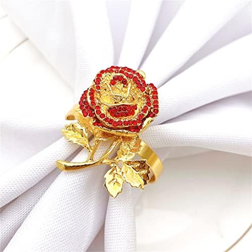 N / A 12pcs Rose Cvjetni salvetni prsten za salvetu u salvetinu Legura prsten za salvetur