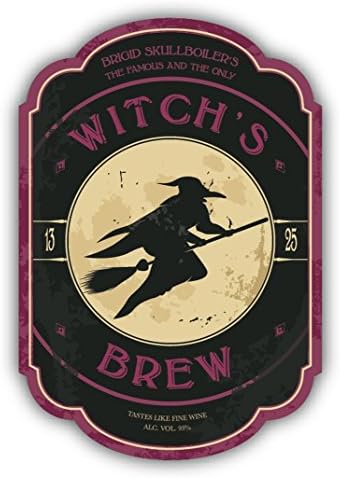 Zirni Halloween Potion Witch Brew Vintage naljepnica Decal dizajn