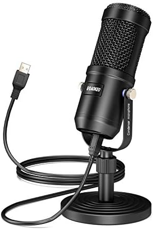 AOKEO USB mikrofon, kondenzator Podcast mikrofon za računar. Pogodno za snimanje, igranje, Desktop, Windows,