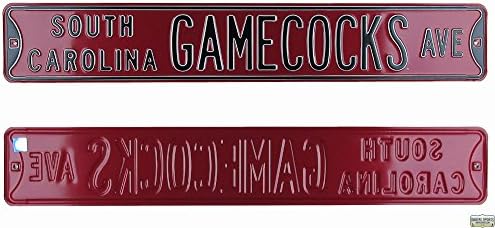 Južna Karolina Gamecocks Avenue zvanično licencirani autentični čelik 36x6 Garnet & Black NCAA Street znak