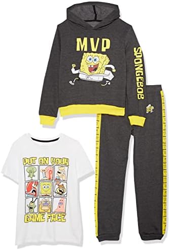 Nickelodeon Spongebob Squarepants grafički Hoodie, T-Shirt, & Jogger trenirka, 3-Piece Athleisure Outfit