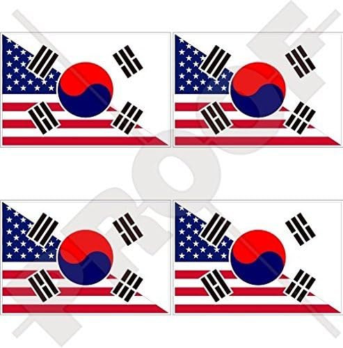 SAD Sjedinjene Američke Države i Republika Koreja, American-Rok Južna Korejska zastava 2 Vinil-kaciga za