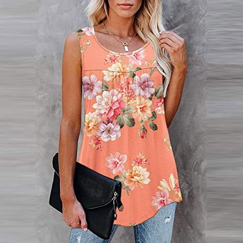 Majica dame bez rukava bez rukava na vratu V vrat grafički suncokret za ispis cvjetni top majica teen djevojke