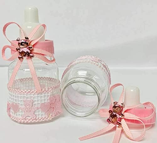 12 Baby Shower Pink Girl Flaša Za Punjenje Unaprijed Ukrašene Usluge