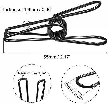 UXCell stolcloth kopče - 55 mm Carbon čelične žice za pričvršćivanje stolne krpe Viseća odjeća, crna 16