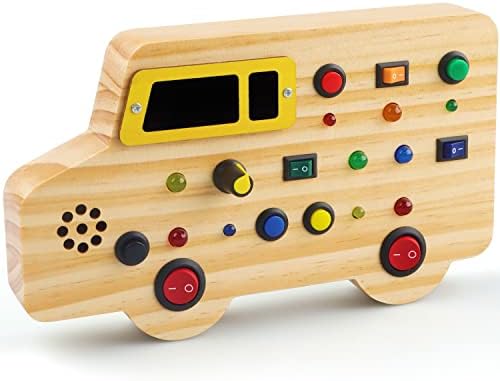 Bestbase drvene toddler igračke Montessori zauzeto odbor, senzorne igračke sa svjetlošću LED zvukovi tipke