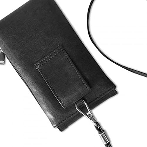 Slatka crna mačka ljubimac Ljubav životinja Art Outline Telefon novčanik torbica Viseće mobilne torbice Crni džep
