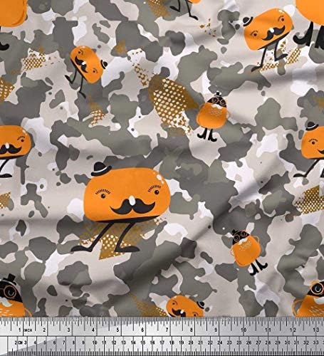 Soimoi Cotton Jersey Fabric Cartoon & Camouflage Print Fabric by the Yard 58 inch Wide