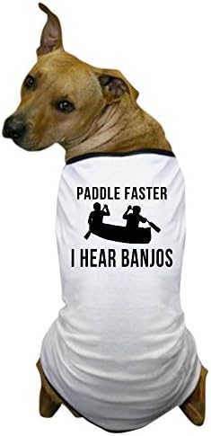 Cafepress veslo brže čujem majicu Banjos majica za pse, majica za pse, odjeću za kućne ljubimce, smiješne