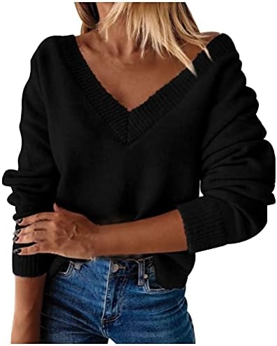 PIMELU džemper s dugim rukavima za žene, pleteni džemper s dugim rukavima odštampani džemper bluza