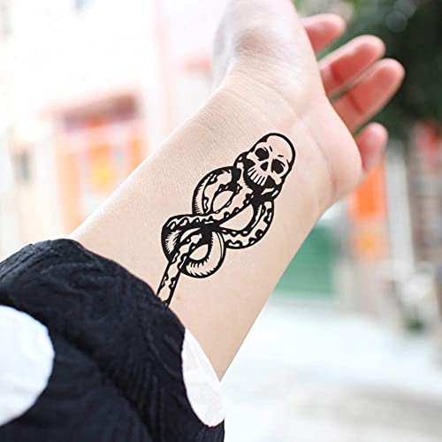 30 listova Death Eater Tattoo Dark Mark Tattoos Mamba zmija Lobanja lažni Halloween privremene tetovaže