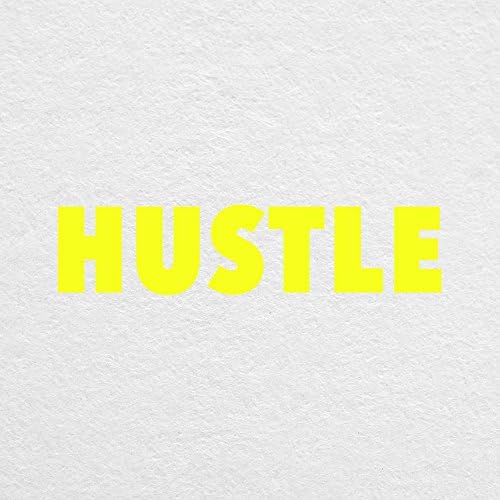 Hustle tipografija - 5 široki neonski žuti naljepnica - za MacBook, automobil, laptop ili bilo šta drugo!