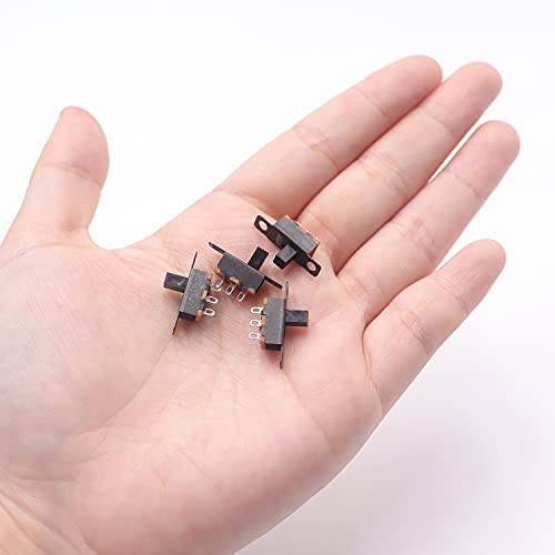 Tnuocke 100pcs 5mm Visoko dugme Vertikalni mikro mini klizni prekidači, 3-pin 2 Pozicija SPDT zasuiranje