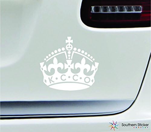 Kcco Crown tekst bijeli vođa Royalty Cross Crest Simbol vozila Ljubav Humor Amerika Sjedinjene Američke