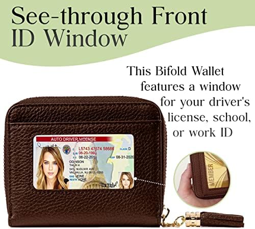 Claasico RFID novčanik za žene, Ultra tanke dame od prave kože Bifold sa zaštitom od krađe putovanja