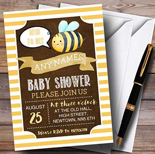 Pozivnice Za Pčele Žute Pruge Pozivnice Za Tuširanje Beba