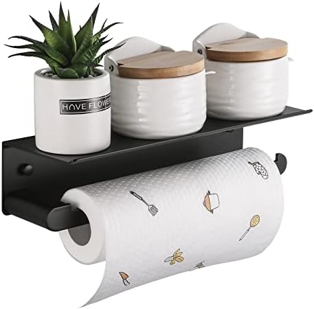 DUFU papirnati ručnik držač zida za kuhinju, držač za ručnike za samoljepljive papir sa policom za kupatilo,