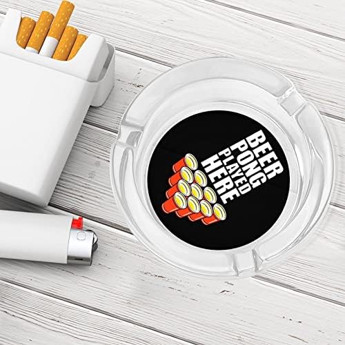 Beerpong Player okrugli stakleni pepeo za cigarete Kućište Slatko ležište za pješačenje