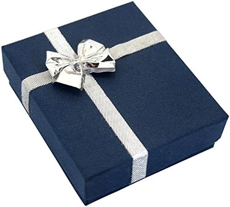 24 plavi bowtie privjesak i naušnice Prikazuje poklon kutije
