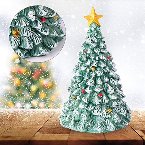 Vorcool minijaturni božićni star star Top umjetni snježni snijeg Xmas Tree Tree smola igračka skulptura