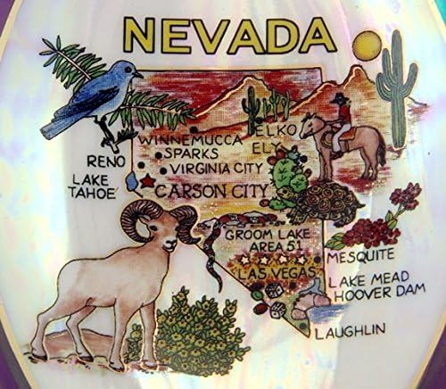 Nevada State Map Pearl suvenir kolekcionarski Spoon Rest agc