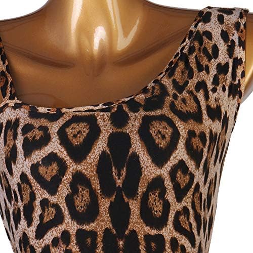 Nakokou ženska latino plesna haljina Leopard Buquins Rumba Samba Tango Lekcija Konkurentski kostim